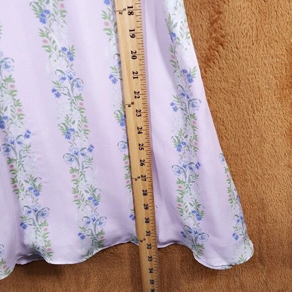 INTERMIX Mini Dress Womens Size 2 Purple Floral Off the Shoulder Smocked Girly - Picture 14 of 15